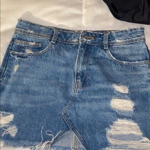 Mini denim skirt from Zara